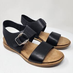 Sofft Bijou Sandals Women 11M Black Leather Comfort Shoe Buckle Detail SF0059801